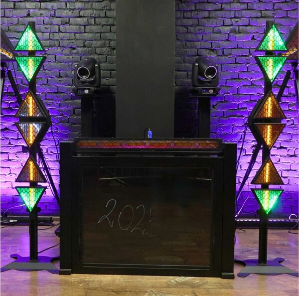 EVOLIGHTS LUMEN ONE 6x60W WW + 96x0,5W RGB LED reflektor sceniczny retro oświetlenie estradowe