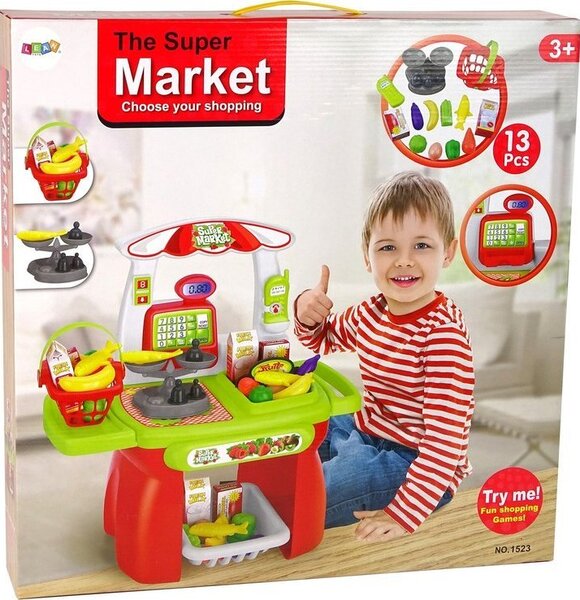 Szupermarket Kosár Skála Készlet Élelmiszerek
