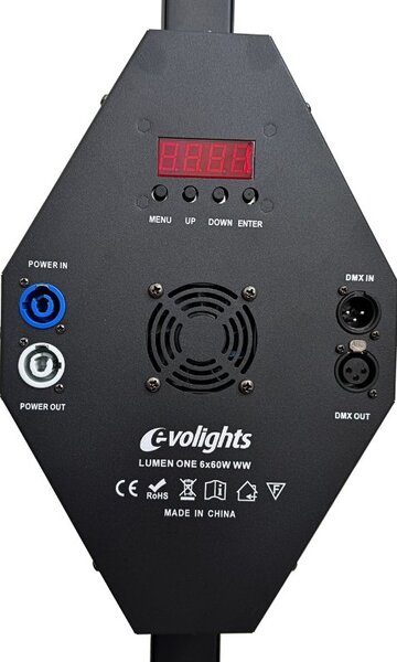 EVOLIGHTS LUMEN ONE 6x60W WW + 96x0,5W RGB LED reflektor sceniczny retro oświetlenie estradowe