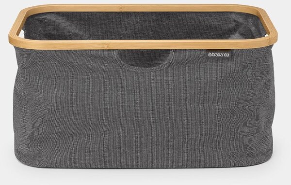 BRABANTIA Foldable Laundry Basket összehajtható szennyestartó kosár. bambusz peremmel. 40L kapacitás. borsfekete - 232725