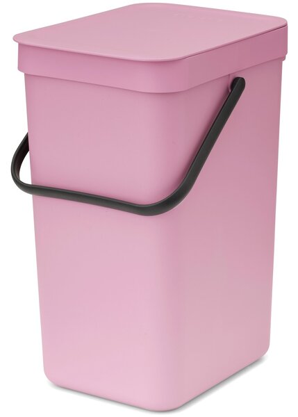 Brabantia Sort & Go konyhai szemetes felnyitható fedéllel, fogantyúval szelektív és komposzt gyűjtéséhez, 12L - C méret, rózsaszín-lila - 255465