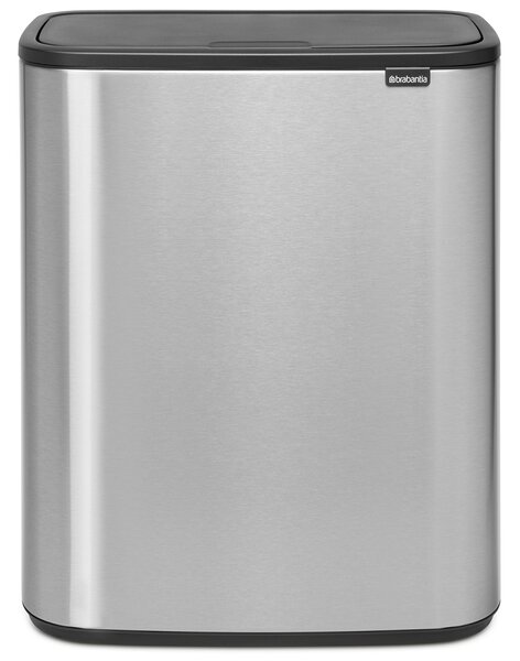 BRABANTIA Bo Touch Bin nyomófedeles hulladékgyűjtő XXL padlón álló műanyag tartály 60L - M méret r.m. acél selyem ujjlenyomatmentes - 223082