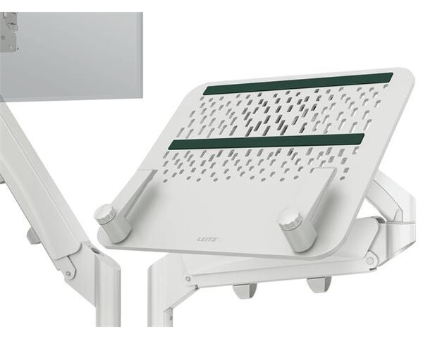 Monitor- és laptoptartó-kar, LEITZ "Ergo Dual", világosszürke