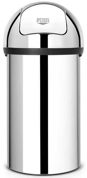 BRABANTIA Push Bin nyomófedeles hulladékgyűjtő XXL 60L - H méret r.m. acél fényes - 402623