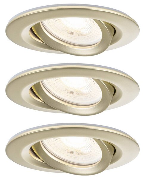 Paulmann Nova Coin LED-es beépíthető lámpa 3 részes készlet LED GU10 6 W Arany (matt) (92408)