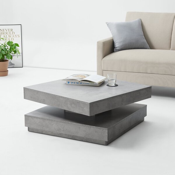 En.casa Dohányzóasztal forgatható asztallappal Florenz 76x76x38 cm Betonhatás