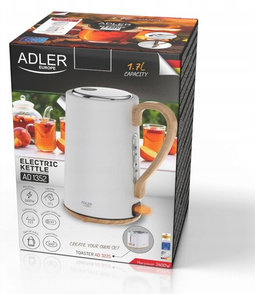 Adler AD 1352 elektromos vízforraló 1,7 L STRIX biztonsági rendszer