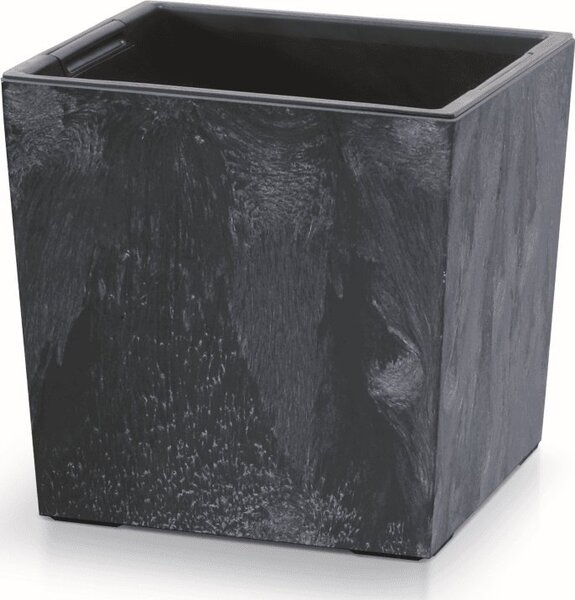 Prosperplast Doniczka kwadratowa URBI SQUARE LOW BETON EFFECT DURS240LE-S433, Kolor Antracyt, Prosperplast, Wymiary 24x24x23.5 cm