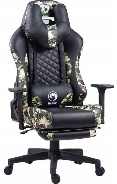 Marvo CH-134 gamer szék fekete fejpárnával és deréktámasszal