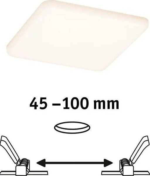 Paulmann 92394 Veluna Varifit LED panel, négyzet, üveg, 3000K melegfehér, beépített LED, 900 lm, IP44