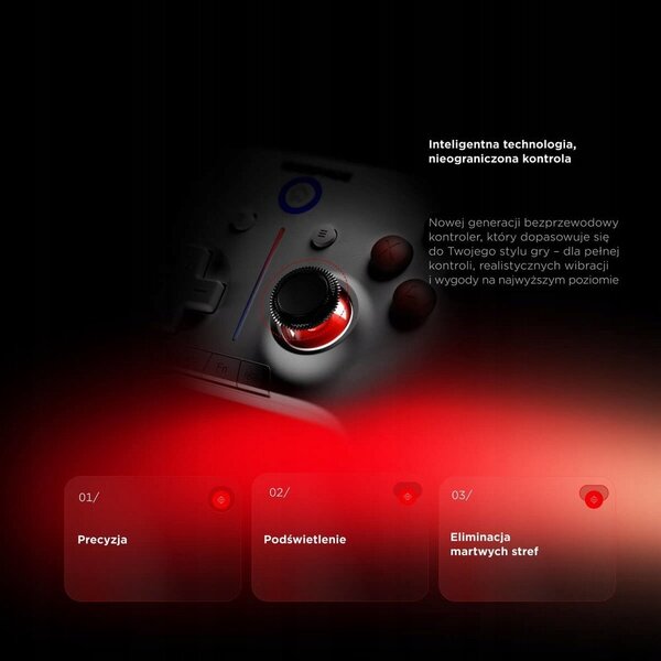 Rampage Hydra Pro Pad bezprzewodowy RGB 2.4G Hall, spusty magnetyczne biały