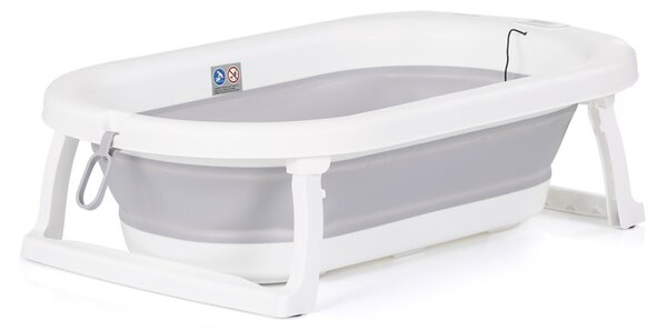 CHIPOLINO Bubble Spa összecsukható kád vízhőmérővel vödörrel és öblítőpohárral 83 cm - light grey