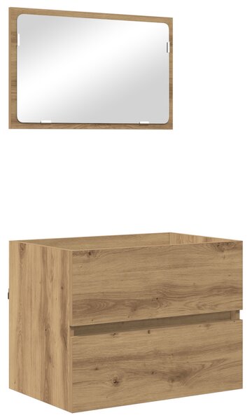 Fürdőszoba bútor szett 2 pcs Artisan tölgy Mérnöki fa és fém
