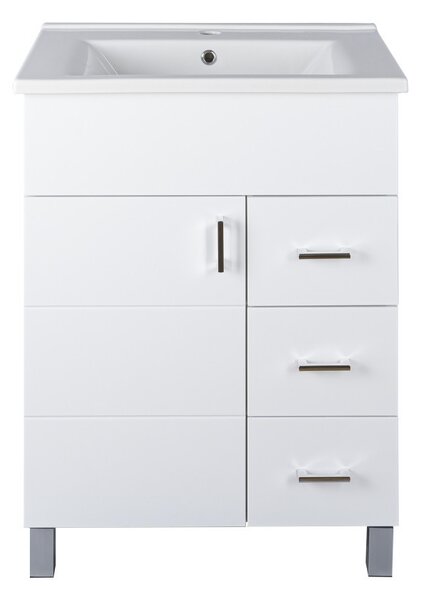 VivaStyle KARINA 65 lábon álló fürdőszobabútor 3 fiókos Sanovit ATRIA 9065 mosdóval 65 x 45,5 cm