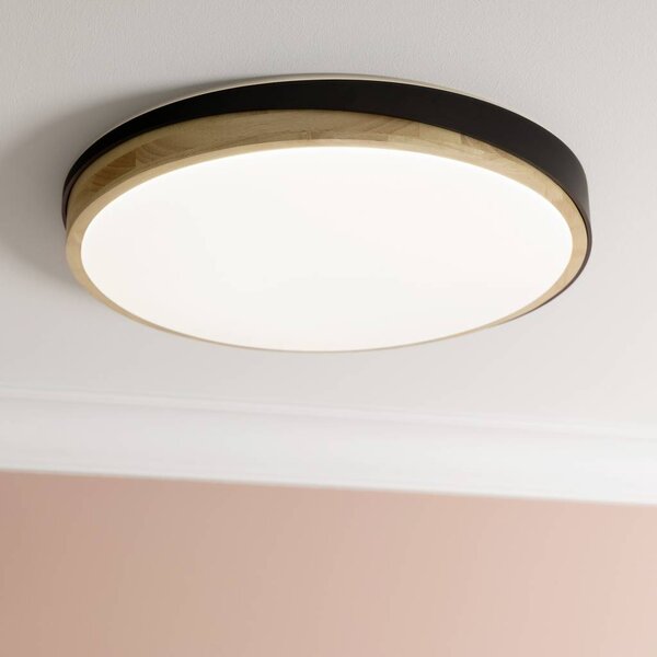 Brilliant Baarlo LED-es mennyezeti lámpa LED Fixen beépített LED-es 36 W Fekete (matt), Fa (G80846/76)