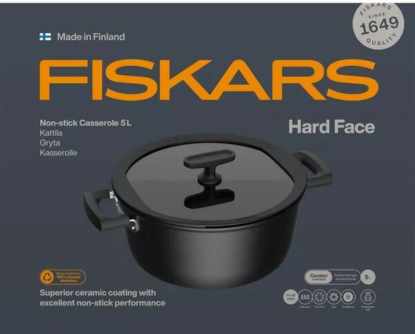 Hagyományos fazék Fiskars HARD FACE 5 l