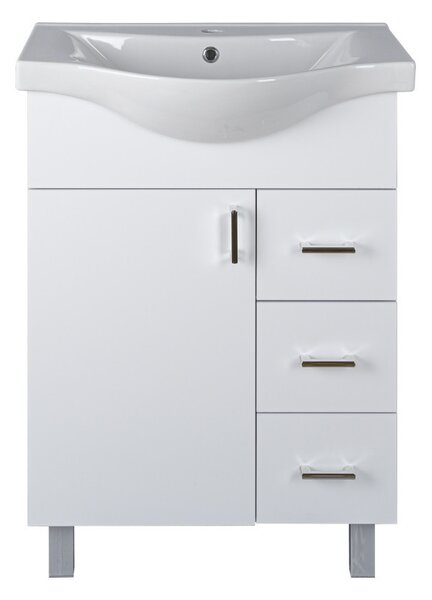 VivaStyle BIANKA 65 lábon álló fürdőszobabútor 3 fiókos Sanovit ALBATROS10065 mosdóval 64,5x46,5cm
