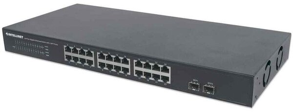 Intellinet 561044 hálózati kapcsoló Beállítást nem igénylő (unmanaged) L2 Gigabit Ethernet (10/100/1000) 1U Fekete