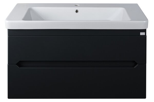 TMP SHARP 105 - FEKETE - fali fürdőszobabútor- Sanovit LUXURY 11105 mosdóval - 105 x 46 cm