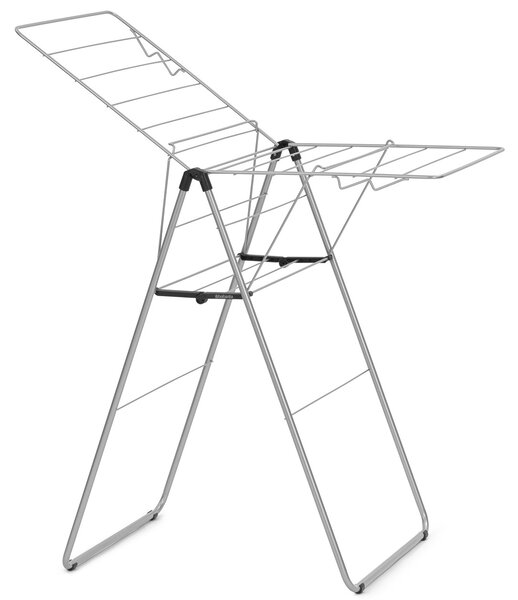 Brabantia HangOn Drying Rack ruhaszárító állvány, 15m szárítási hossz, 4db ruhaakasztó kampó, 12kg teherbírás, összecsukható, acél, metál szürke - 403361