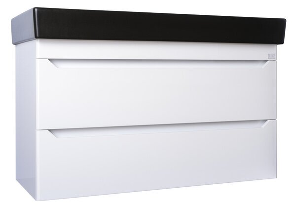 TMP SHARP 100 fali fürdőszobabútor - CeraStyle SHARP FEKETE mosdóval - 100 x 48 cm