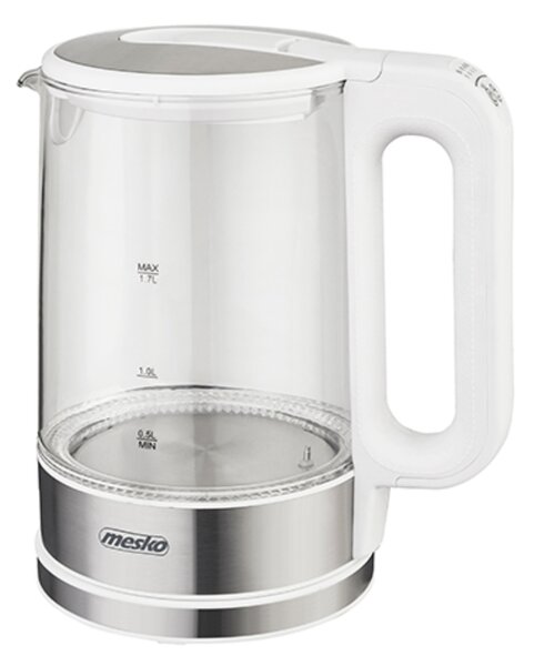 Adler MS 1301W 1,7L hőmérséklet-szabályozós üveg vízforraló fehér