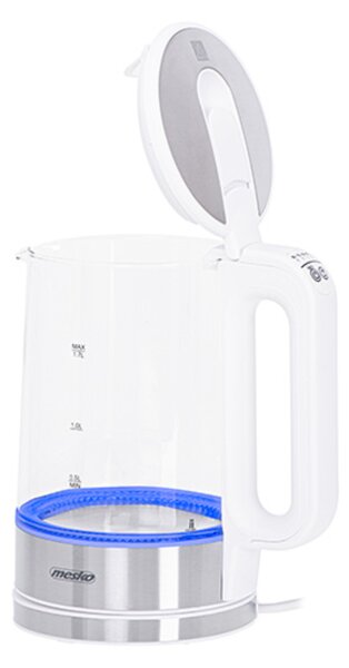 Adler MS 1301W 1,7L hőmérséklet-szabályozós üveg vízforraló fehér