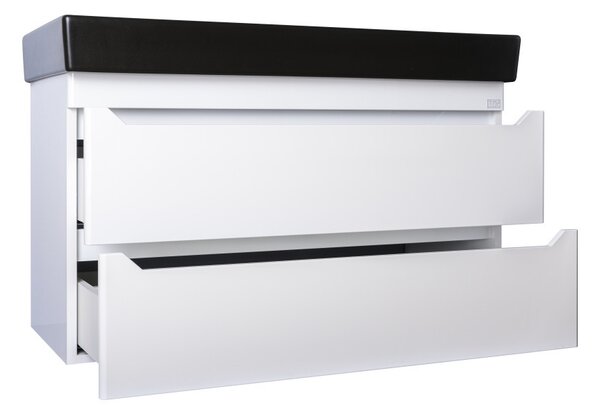 TMP SHARP 100 fali fürdőszobabútor - CeraStyle SHARP FEKETE mosdóval - 100 x 48 cm