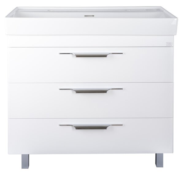 TMP TRIO 100D álló fürdőszobabútor - CeraStyle SHARP - 37600 DUPLA csaplyukas mosdóval - 100 x 48 cm