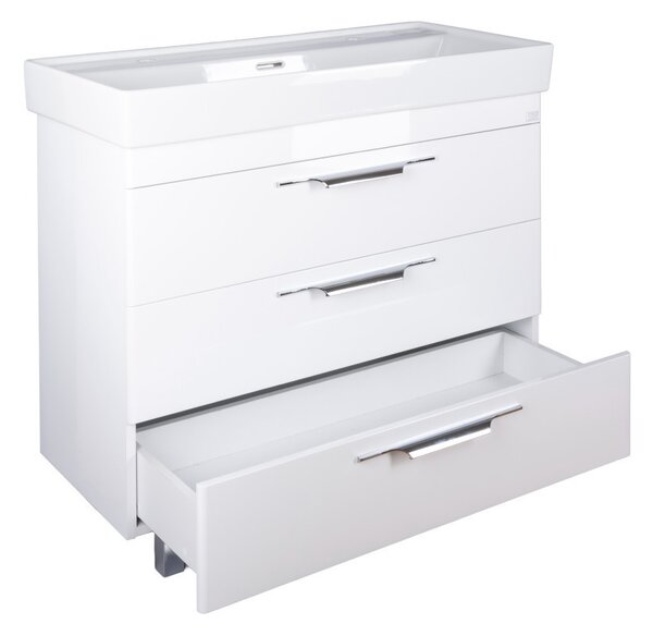 TMP TRIO 100D álló fürdőszobabútor - CeraStyle SHARP - 37600 DUPLA csaplyukas mosdóval - 100 x 48 cm
