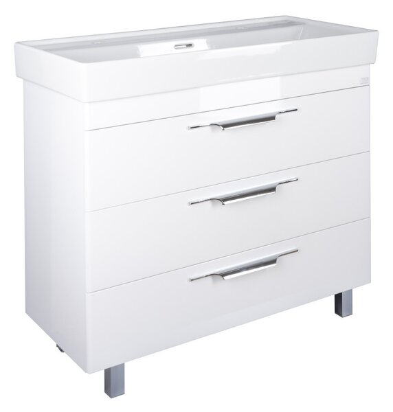 TMP TRIO 100D álló fürdőszobabútor - CeraStyle SHARP - 37600 DUPLA csaplyukas mosdóval - 100 x 48 cm