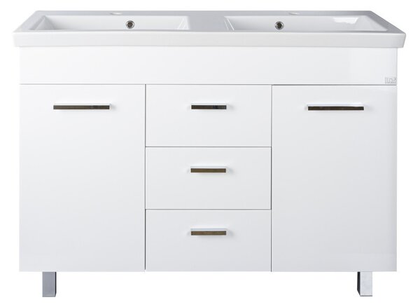 TMP FLAT 120 álló fürdőszobabútor - Sanovit ISIK 4120 DUPLA porcelán mosdóval - 120 x 44 cm