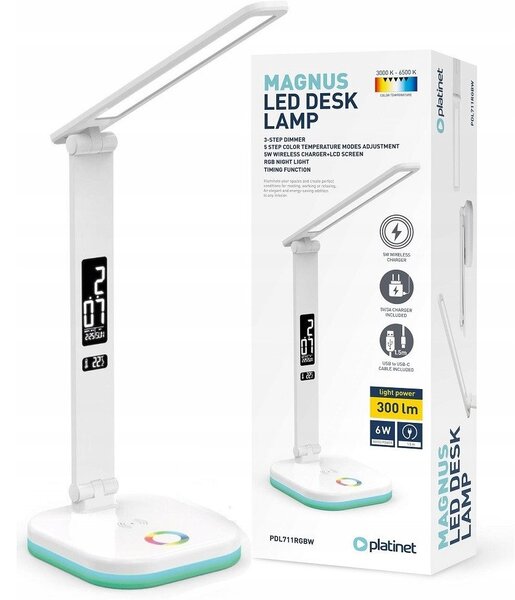 Platinet desk lamp PDL711RGB, white (46218)