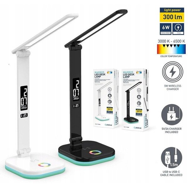 Platinet desk lamp PDL711RGB, white (46218)