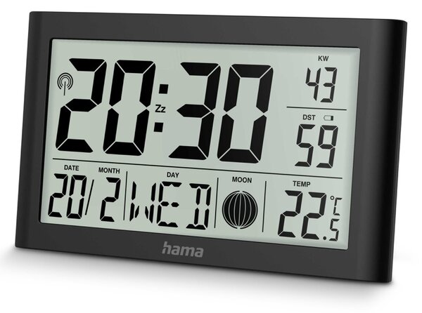 Hama 222217 Martinique Digitális Falióra 12 x 20 cm - Fekete