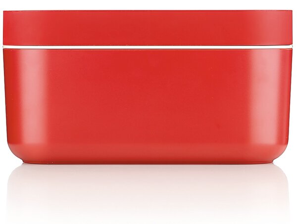 Lékué Ice Box jégkocka készítő és tárolódoboz szilikon fedéllel, duplafalú hőszigetelő tartály, 33db, 132db-os tárolókapacitással, műanyag, piros - 888168