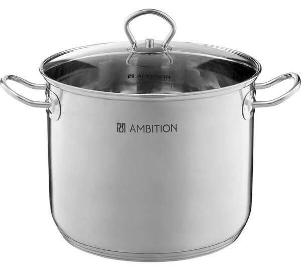 Ambition Acero Magas Lábas Üveg Fedővel - 28 cm, 13.5 L