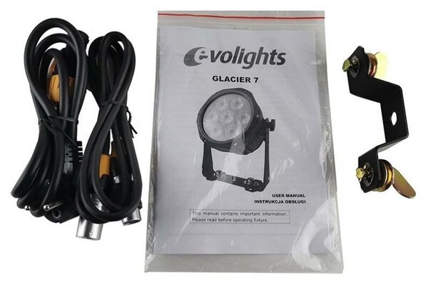 EVOLIGHTS GLACIER 7 LED PAR 7x10W RGBWA-UV IP65 oświetlenie sceniczne zewnętrzne