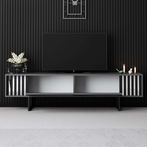 TV asztal/szekrény Chromonise (antracit + fekete)
