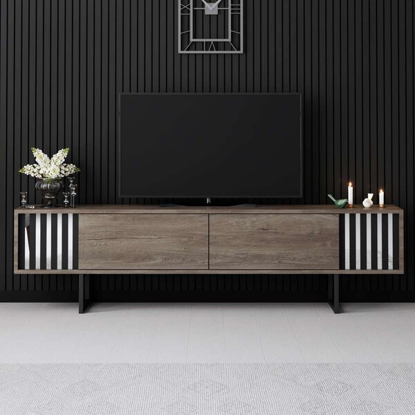 TV asztal/szekrény Chromonise (dió + fekete)