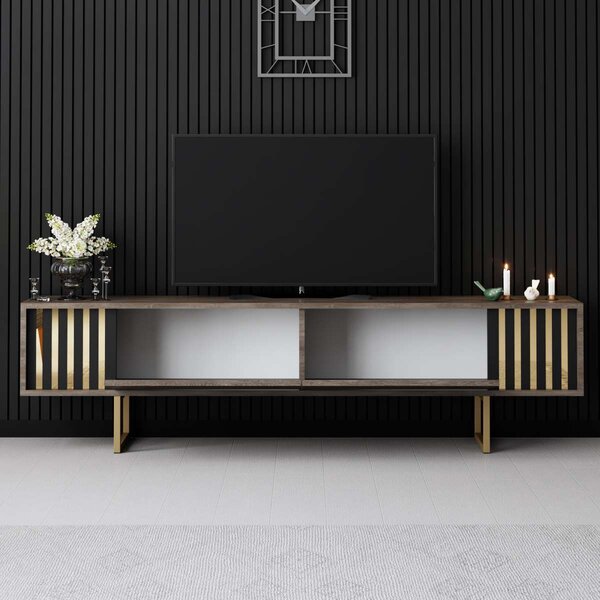 TV asztal/szekrény Goldise (dió + arany)