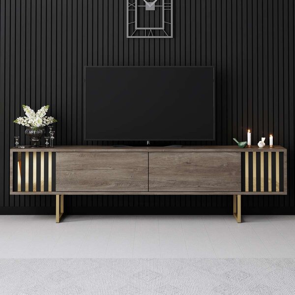 TV asztal/szekrény Goldise (dió + arany)