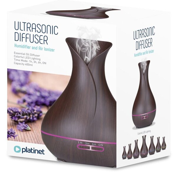 Platinet PADYM010DW aroma diffúzor 400ml sötétbarna fa
