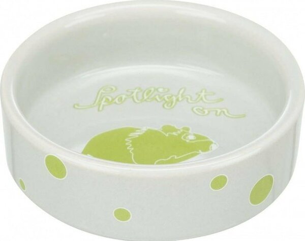TRIXIE 60737 Kerámia Tál Hörcsög 90 ml/8 cm Szürke/Színes Pötty Mintával Színes Árny Állattal
