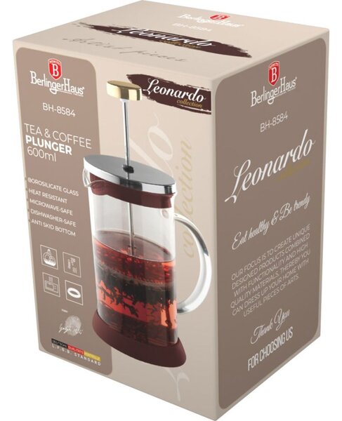 Üveg teáskanna Berlinger Haus 0,6 l színtelen