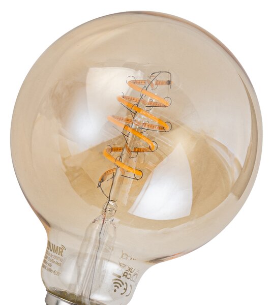 5 db Okos E27 Dimmelhető LED Izzó G95 Borostyán 4.9W 320lm 2500K