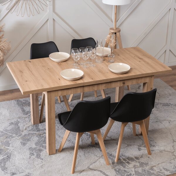 SKUBI kihúzható étkezőasztal 120-160 cm, artisan tölgy