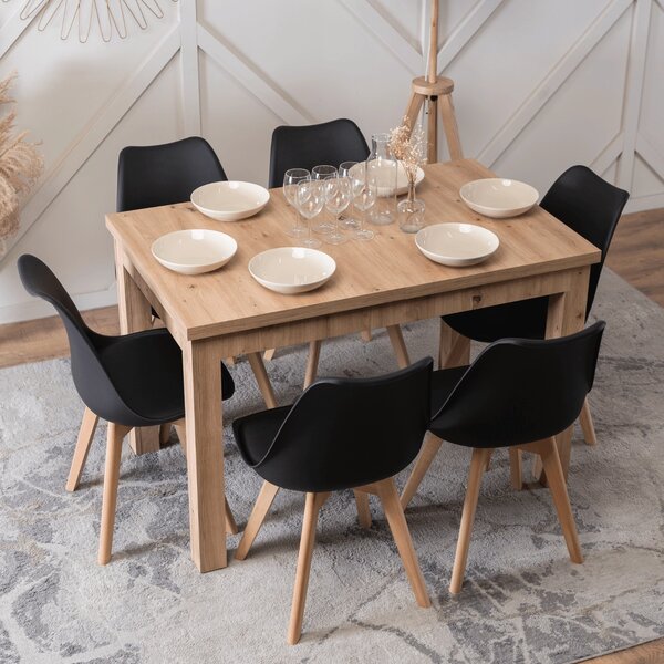 SKUBI kihúzható étkezőasztal 120-160 cm, artisan tölgy