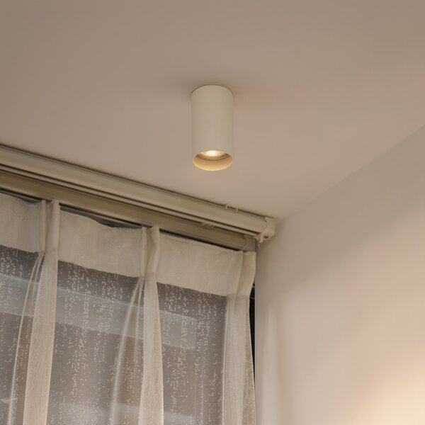 4 darabos modern bézs színű, felületre szerelhető spotlámpa készlet GU10 50mm kerek - Tuba