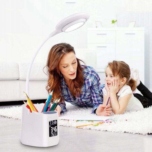 K711O LAMPKA BIURKOWA ORGANIZER ZEGAR TEMPERATURA